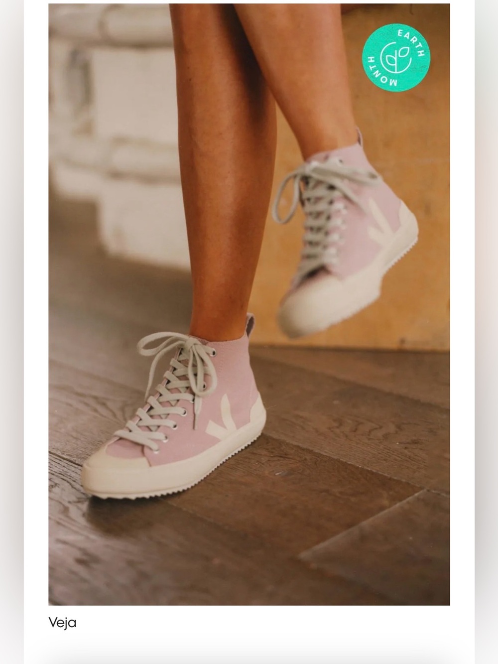 Veja Women’s High-Top Sneaker in Light Pink and Cream